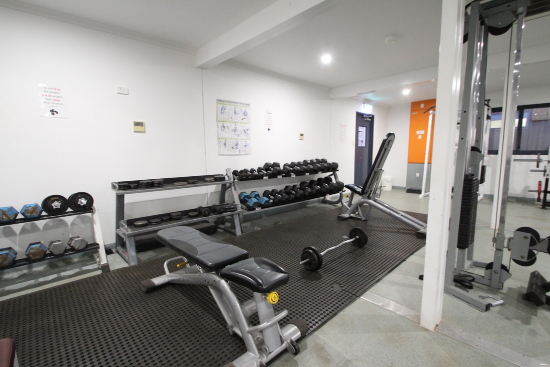 Fully equipped gymnasium.